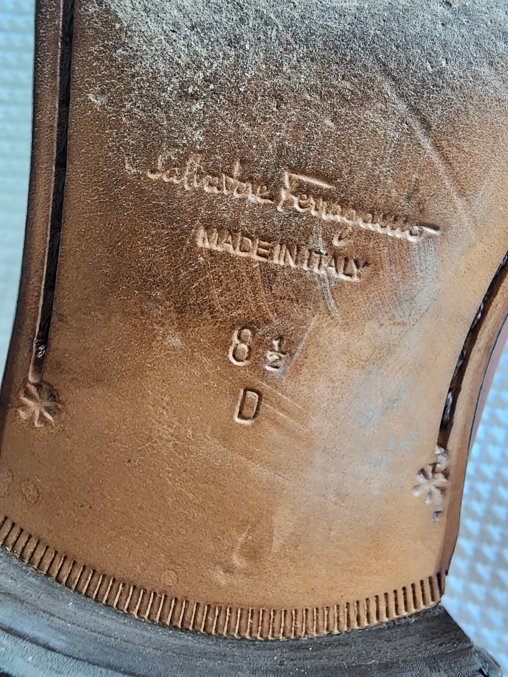 Salvatore Ferragamo Brown Leather Loafers with Gold Buckle Detail